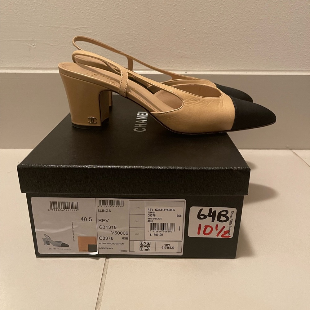 Chanel Sling Back Mules size 40.5 (10.5)
